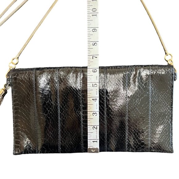 Caché Snakeskin Gold Tone Tassel Clutch - Picture 4 of 7